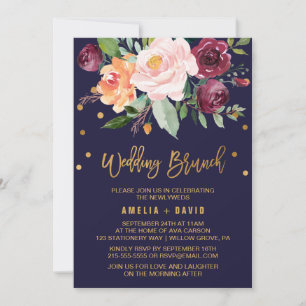 HöstBlommigt med Bröllop Brunch med andningsskydd Inbjudningar