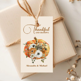 HöstBlommigt Pumpkin Thanksgiving Middag Presentetikett