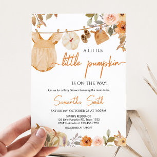 HöstBlommigten Little Pumpkin Baby Shower Inbjudningar