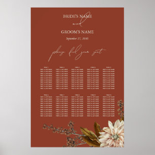HöstBlommigten Terracotta Watercolor Seatdiagram Poster