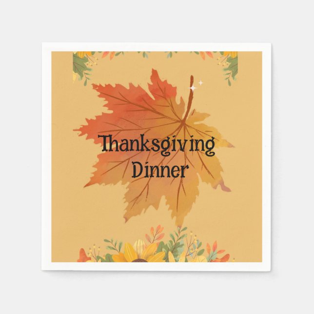 HöstBlommigtens Thanksgiving - middag Pappersservett (Framsidan)