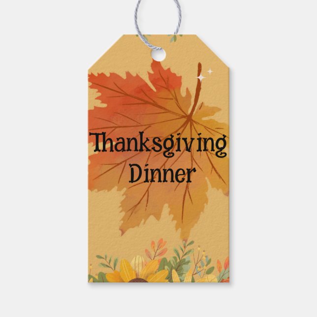 HöstBlommigtens Thanksgiving - middag Presentetikett (Framsidan)