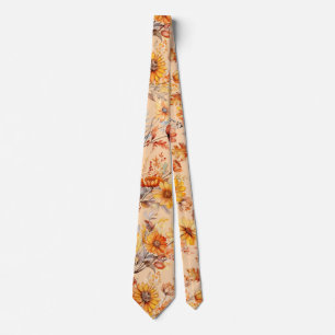 HöstBlommönster B01 L Orange BG Slips