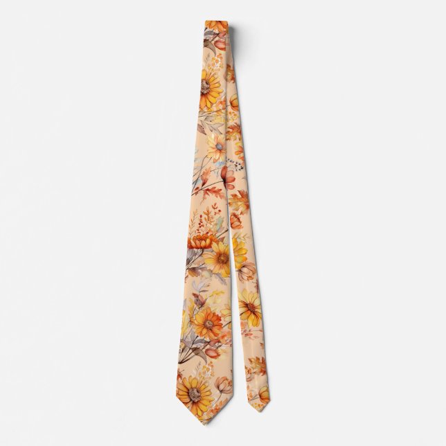 HöstBlommönster B01 L Orange BG Slips (Framsida)