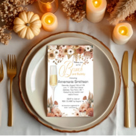 Höstblommor Brunch och Bubly Inbjudningar