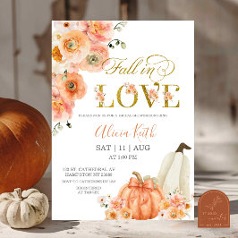 Höstblommor Fall in Love Bröllopsdusch Inbjudningar