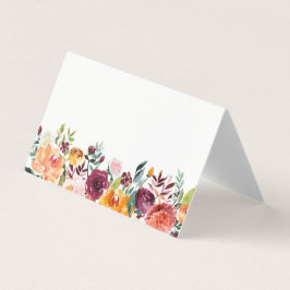 Höstblommor för vattenfärg, Blommigt Bröllop Kort