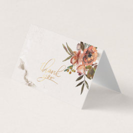 Höstblommor för vattenfärg - tack för ditt kort