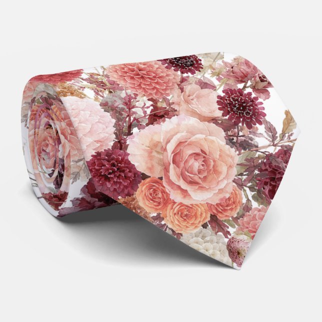 Höstblommor halsduk slips (Rullad)