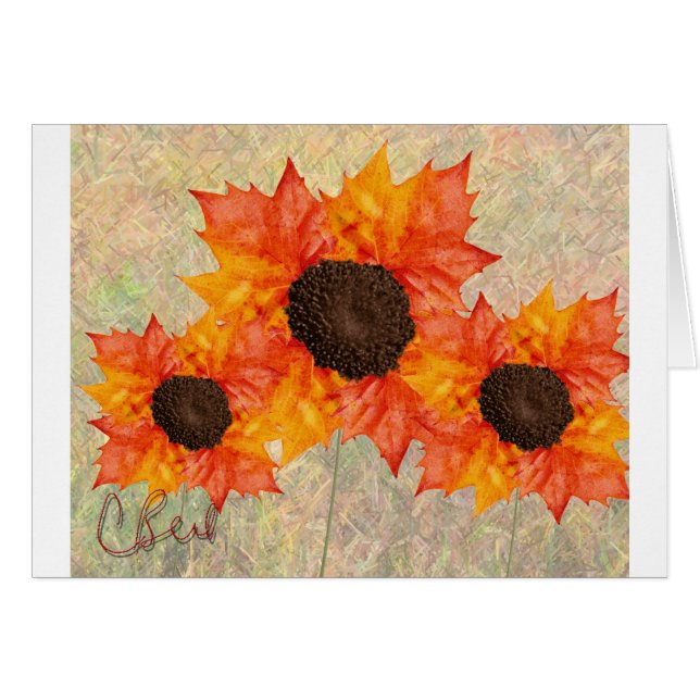 Höstblommor Hälsningskort (Framsidan Horizontal)