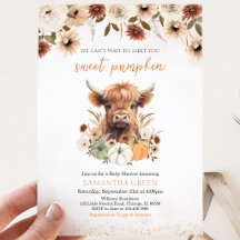 Höstblommor Highland Ko Baby Shower