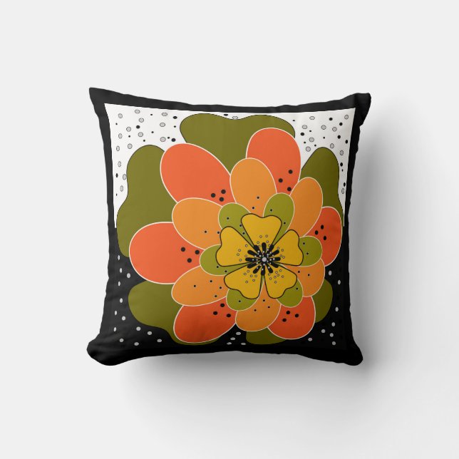 Höstblommor, höst, blomma, illustration kudde (Framsida)