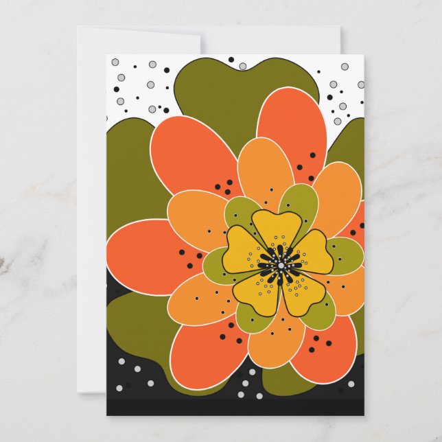 Höstblommor, höst, blomma, illustrationsglas inbjudningar (Framsida)