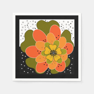 Höstblommor, höst, blomma, illustrationsglas pappersservett
