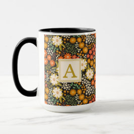 Höstblommor Höst färger Monogram Mugg