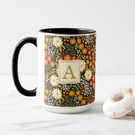 Höstblommor Höst färger Monogram Mugg