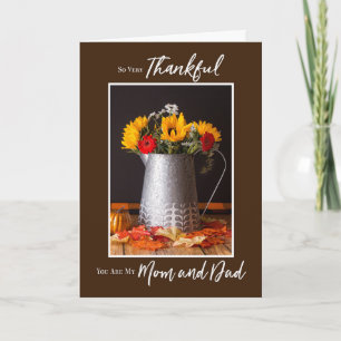 Höstblommor Höstlöv Thanksgiving Mamma & Pappa Kort