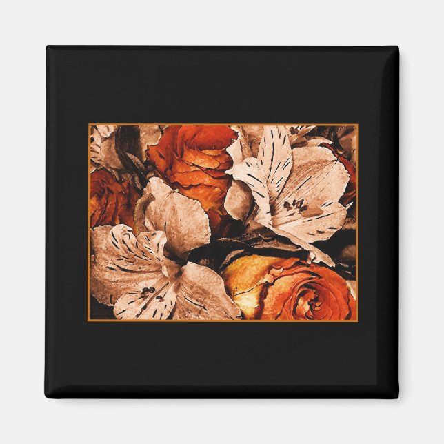 Höstblommor i blomning magnet (Framsidan)