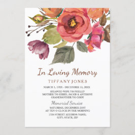 Höstblommor i tjänsten Loving Memory Service Inbjudningar