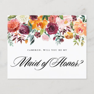 Höstblommor kommer du att vara min Maid of honor