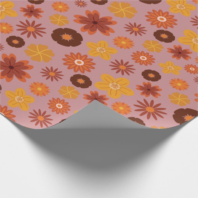 Höstblommor Mysigt Födelsedagsfest utan sälj Presentpapper (Hörn)