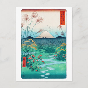 Höstblommor och Mt. Fuji, Hiroshige, Ukiyo-e Vykort