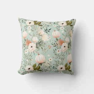 Höstblommor och pumputformning kudde