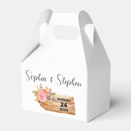 Höstblommor och träskylt presentaskar