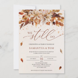 Höstblommor Orange Marigold Vi gör fortfarande Vow Inbjudningar