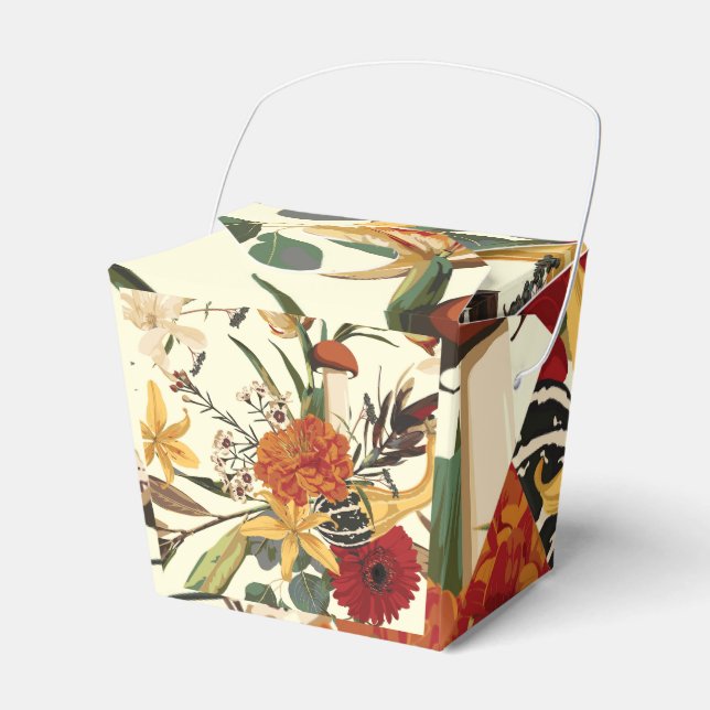 Höstblommor, örter och svampar sömlösa. presentaskar (Framsidan Sidan)