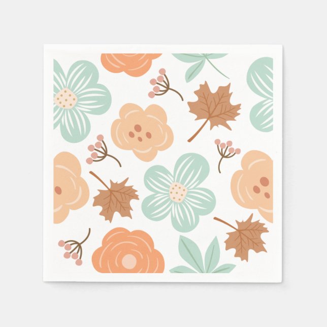 Höstblommor Pappersservett (Framsidan)