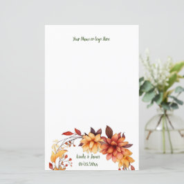 Höstblommor Personlig Brevpapper