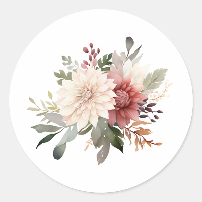 höstblommor runt klistermärke (Framsida)