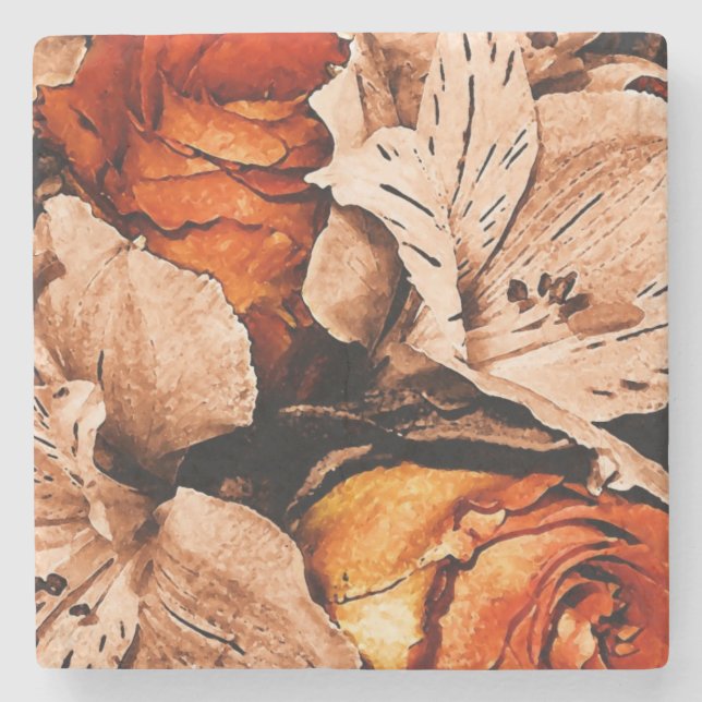 Höstblommor Stenunderlägg (Framsidan)