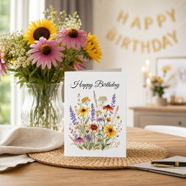 Höstblommor Vilda Blommor Blommig Födelsedag  Kort