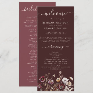 Höstblomsterbröllop Program