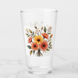 Höstblomsterbukett Glas Tumbler