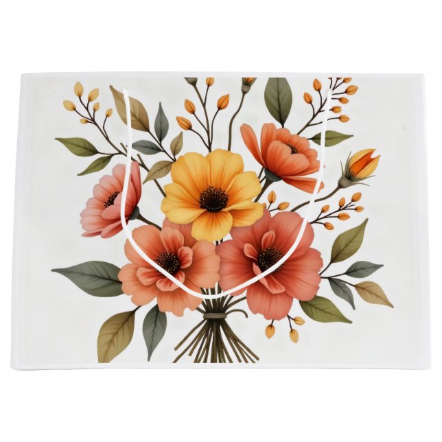 Höstblomsterbukett presentpåse (Framsidan)
