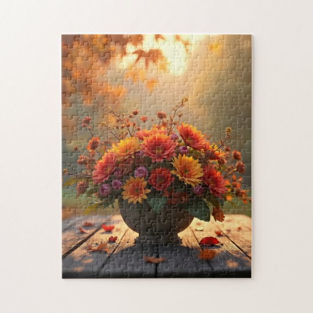Höstblomsterbukett Pussel (Vertikal)