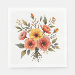 Höstblomsterbukett servetter