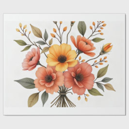 Höstblomsterbukettens inpackningspapper presentpapper