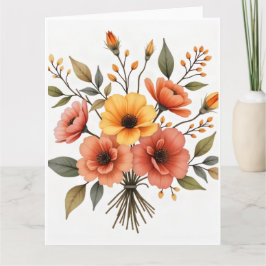 Höstblomsterbukettkort Kort