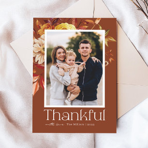 Höstblooming Gratitude Warm Family Thanksgiving Julkort