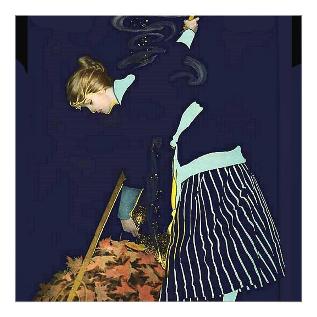 Höstblossbrasa av C Coles Phillips Fototryck (Framsidan)
