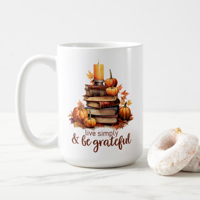 Höstböcker, Ljusstake & Mys Kaffemugg (Med munk)