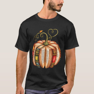 Höstbok Pumpa Höst Bibliotekarier Bokmask Läraren T Shirt
