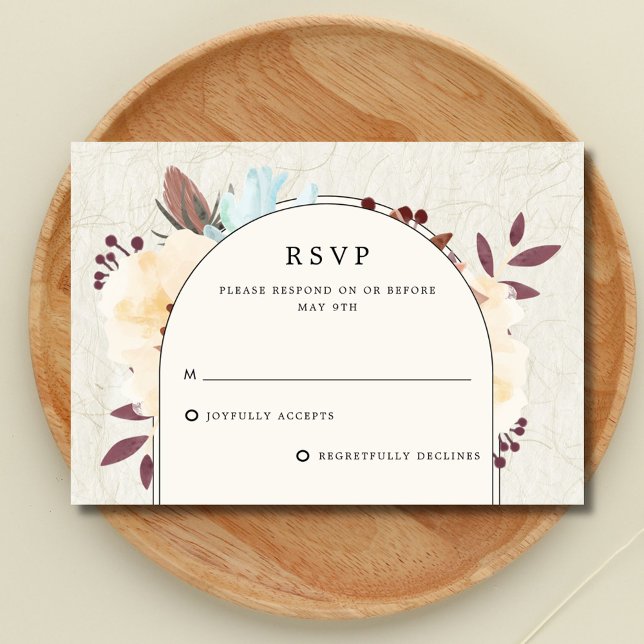 Höstbotaniskt blommande bröllop OSA kort (Fall Botanical Floral Wedding RSVP Card)