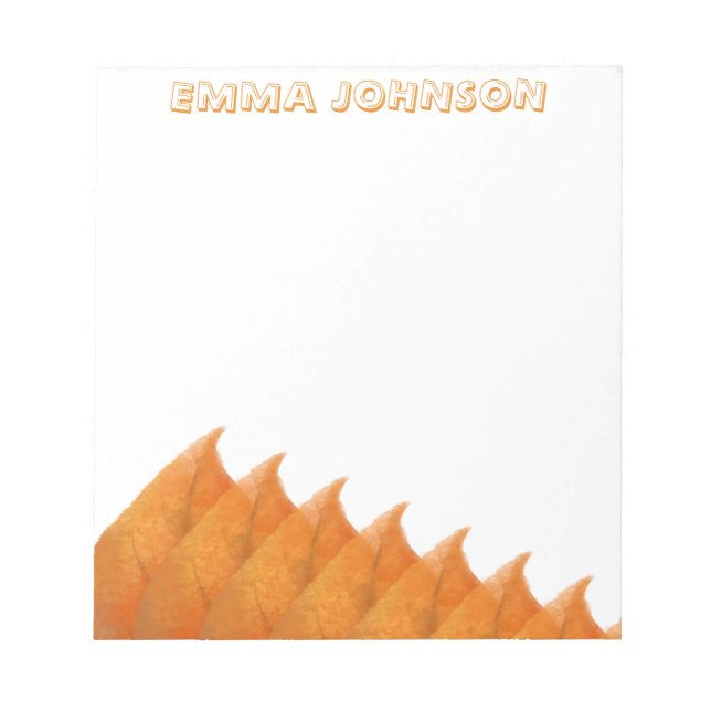 Höstbotaniskt orangea blad anteckningsblock (Framsida)
