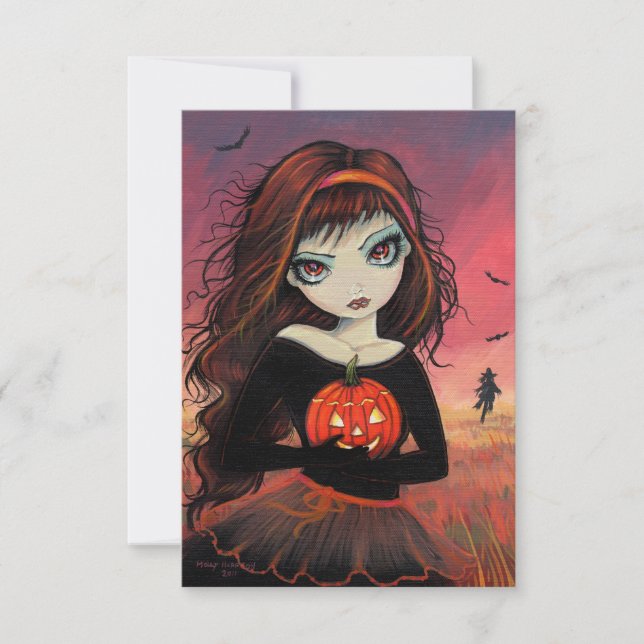 Höstbrand Halloween vykort (Framsida)
