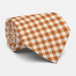 Höstbränd orange gingham-mönster höst-rutigt slips